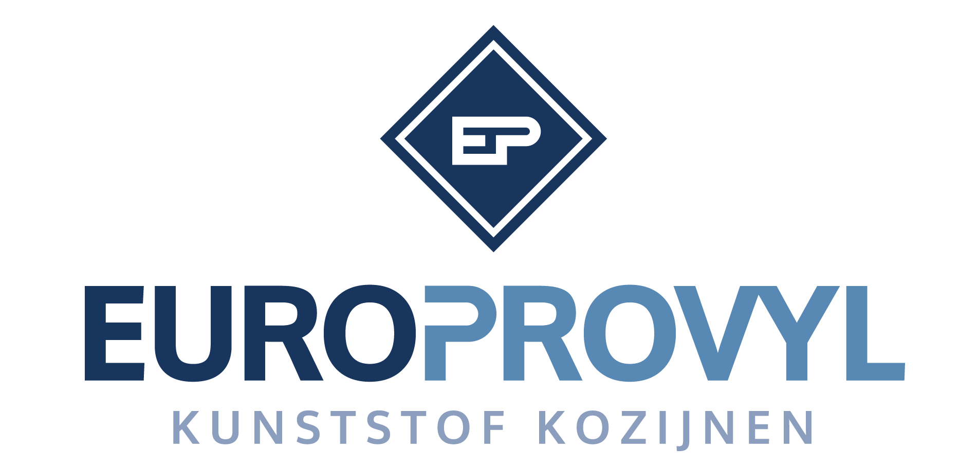 Europrovyl kunststof kozijnen logo in blauwe letters