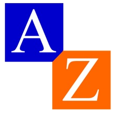 AZ Recruitment logo transparante achtergrond blauw oranje wit