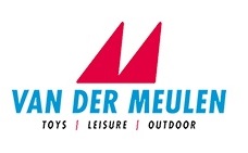 Van Der Meulen Logo toys leisure outdoor rood icoon blauwe en zwarte letters sneek